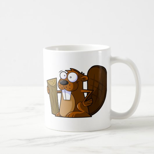 Mug Un caractère mignon de castor de bande dessinée (Droite)