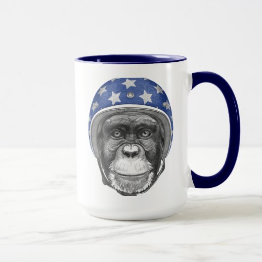 Mug Un cavalier de moto de chimpanzé (Droite)