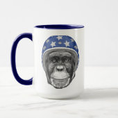Mug Un cavalier de moto de chimpanzé (Gauche)