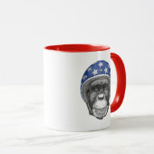Mug Un cavalier de moto de chimpanzé (Devant droit)