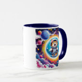 Mug Un chat astronaute flottant dans l’espace. (Devant droit)