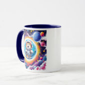 Mug Un chat astronaute flottant dans l’espace. (Devant gauche)