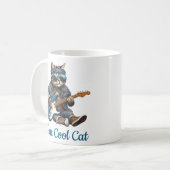 Mug Un chat Cool Jouant de la guitare (Devant gauche)