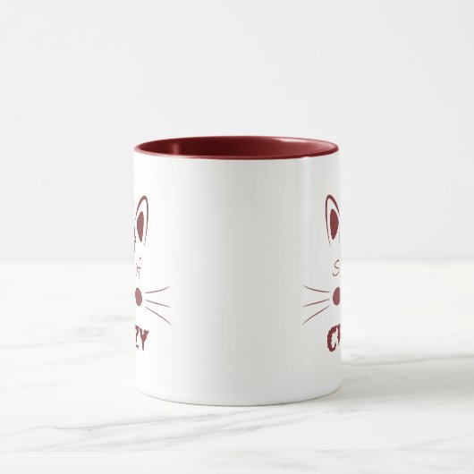Mug Un chat en moins de CRAZY Funny mignon Maroon (Centre)