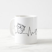 Mug Un chat et un hibou battement de coeur (Devant gauche)