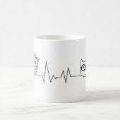 Mug Un chat et un hibou battement de coeur (Centre)