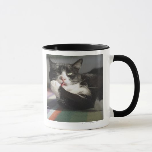 Mug Un chat le léchant est patte (Droite)