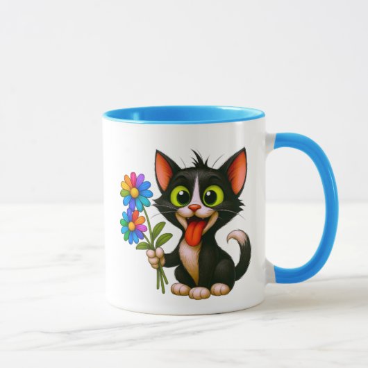 Mug Un chat livreur de fleurs (Droite)