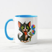 Mug Un chat livreur de fleurs (Gauche)
