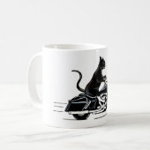 Mug Un Chat Noir À La Moto (Devant gauche)