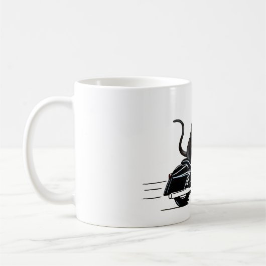 Mug Un Chat Noir À La Moto (Gauche)