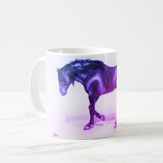 Mug Un CHEVAL andalou, marche, étalon peint à la main (Devant gauche)