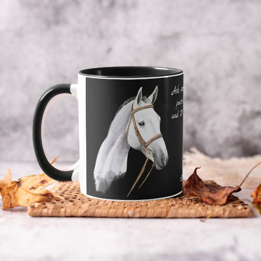 Mug Un cheval blanc inspiré cadeaux équestres