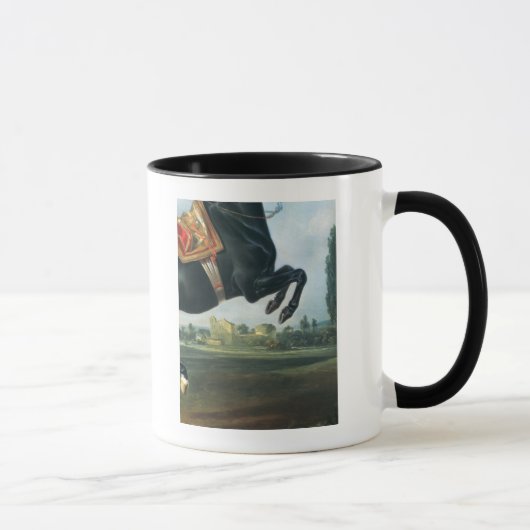 Mug Un cheval noir exécutant le Courbette (Droite)