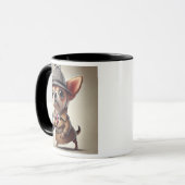 Mug Un chien chihuahua détective à la loupe.  (Devant gauche)