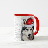 Mug Un chien Husky Sibérien sur un Arrière - plan Woof (Devant droit)