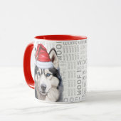 Mug Un chien Husky Sibérien sur un Arrière - plan Woof (Devant gauche)