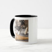 Mug Un chien mangeant une crème glacée d'un trottoir (Devant gauche)