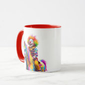 Mug Un clown et son cheval aux multicolores. (Devant gauche)