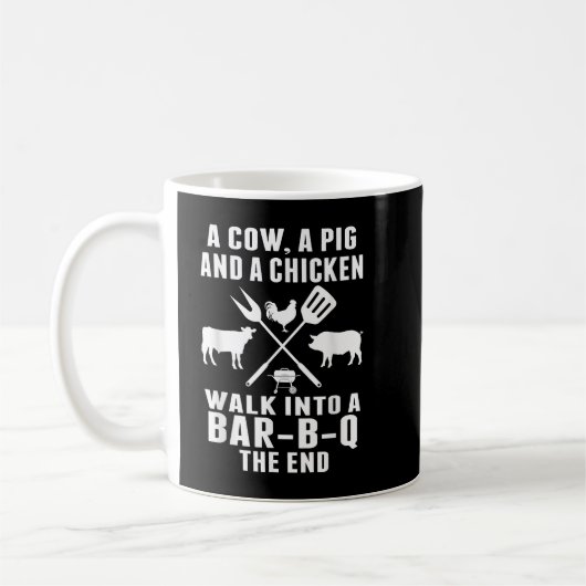 Mug Un cochon Un poulet et une vache marchent dans un  (Gauche)