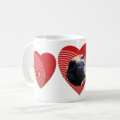 Mug Un coeur rouge rayé (Devant gauche)
