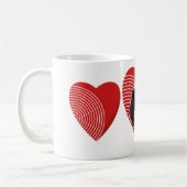 Mug Un coeur rouge rayé (Gauche)