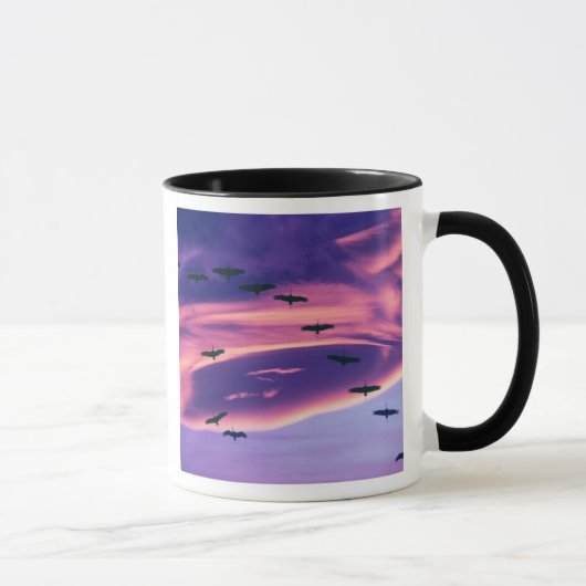 Mug Un composite photographique de grues du Canada en (Droite)