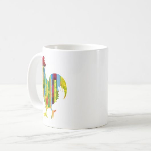 Mug Un coq coloré (Devant gauche)