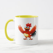 Mug Un coq exubérant agite ses ailes. (Gauche)