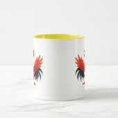 Mug Un coq exubérant agite ses ailes. (Centre)