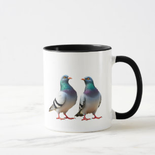 Mug Un couple de pigeon se promènent en ville.