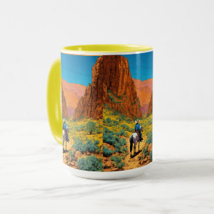 Mug Un Cowboy De Style Tintin   Scène vibrante du cany