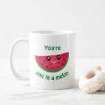 Mug Un Dans Un Melon Drôle Mignonne Peau Kawaii<br><div class="desc">Cette drôle de conception "vous êtes un dans un melon" présente une pastèque mignonne et kawaii qui veut que vous sachiez que vous êtes un dans un melon (millions).</div>