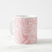 Mug un design abstrait rose et blanc sur un fond blanc (Devant gauche)
