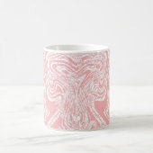 Mug un design abstrait rose et blanc sur un fond blanc (Centre)
