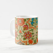 Mug Un design floral par miroir répéter. Orange et ver (Devant gauche)