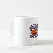Mug Un design ludique avec une sorcière citrouille ave (Devant gauche)