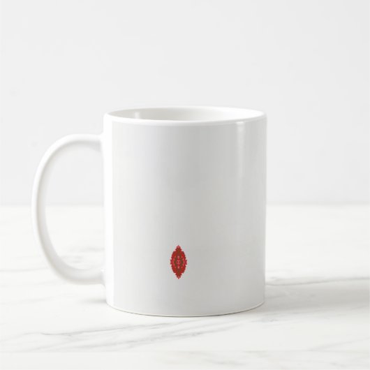 Mug un design rouge et marron sur un arrière - plan bl (Gauche)