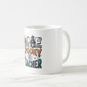 Mug Un design vectoriel Halloween d'un professeur effr (Devant droit)