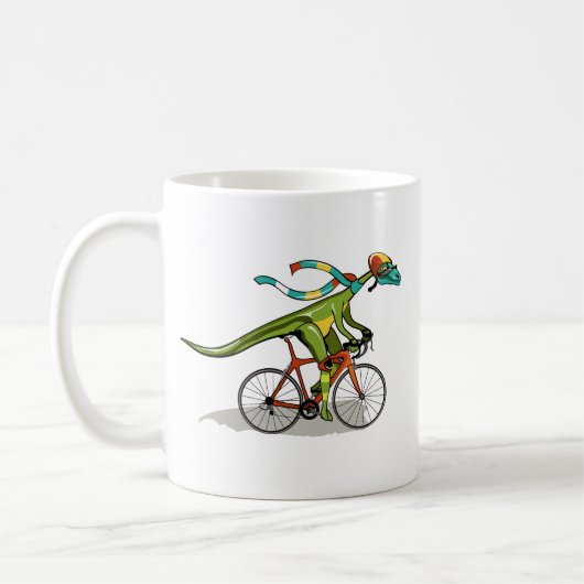 Mug Un Dinosaure Anabisetia À Vélo. (Gauche)