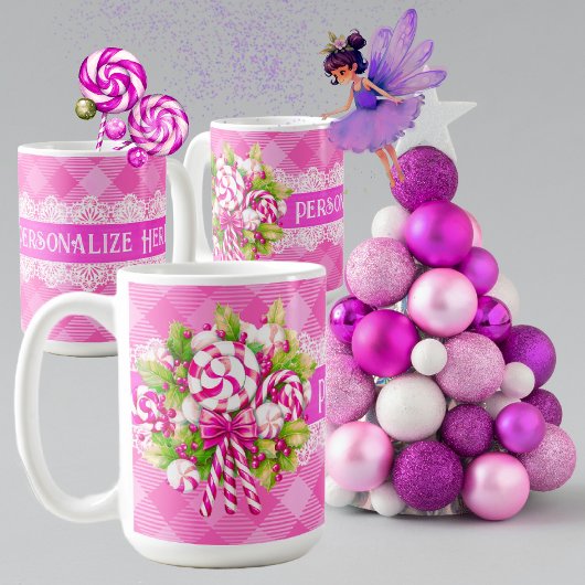 Mug Un doux cottage rose et violet Noël
