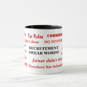 Mug Un drôle de recrutement de jurons avec des mots q