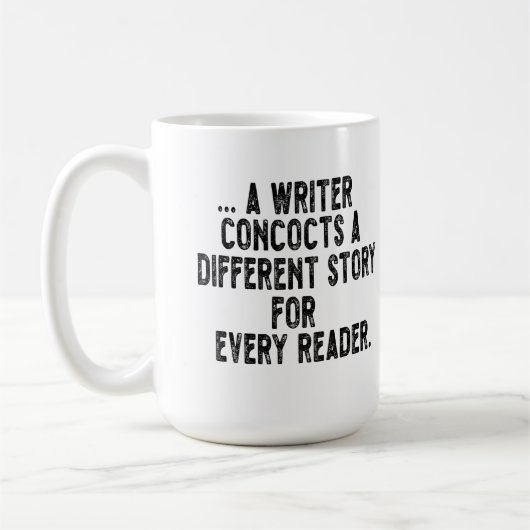 Mug un écrivain concocte une histoire différente pour (Gauche)