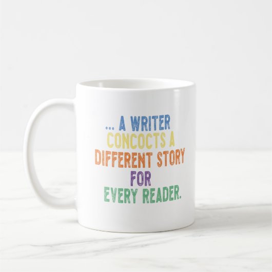 Mug un écrivain concocte une histoire différente pour (Gauche)
