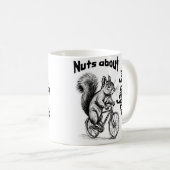 Mug Un écureuil sur un vélo cadeau aux amateurs de vél (Devant droit)