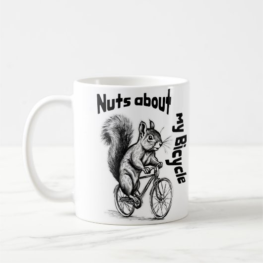 Mug Un écureuil sur un vélo cadeau aux amateurs de vél (Gauche)