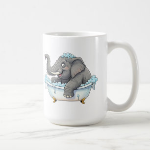 Mug Un éléphant joyeux prend un bain de bulle