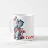 Mug Un éléphant majestueux à la japonaise traditionnel (Devant gauche)