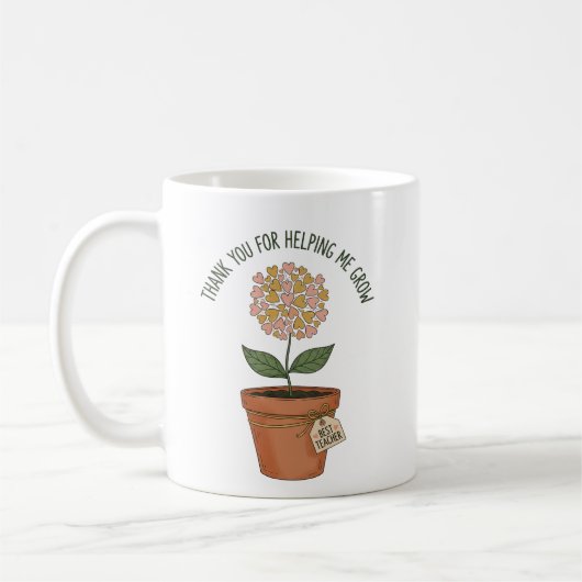 Mug Un enseignant m'aide à grandir Fleur sauvage Bouqu (Gauche)