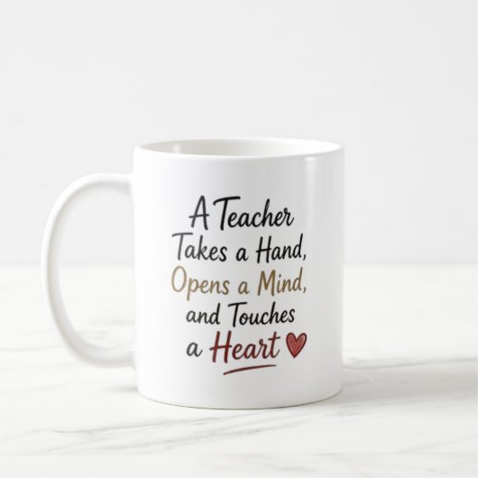 Mug Un enseignant prend la main, ouvre un esprit Perso (Gauche)